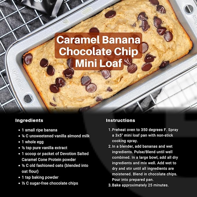 Devotion Nutrition Protein Powder Blend | Gluten Free, Keto Friendly, No Added Sugars | 1g MCT | 20g Whey & Micellar Protein | 12 Count Packets (Salted Caramel Cone)