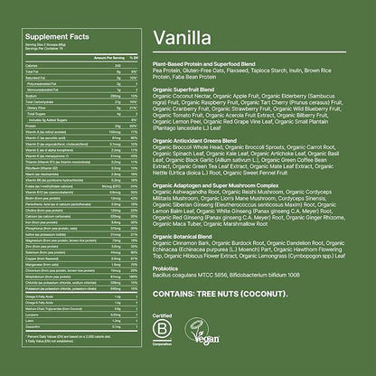 Huel Daily Superblend Vanilla Powder, 25g Plant Based Protein, Super Greens, 87 Vitamins, Minerals, and Wholefood-Sourced Ingredients, 19 Servings, Scoop not Included to Reduce Plastic