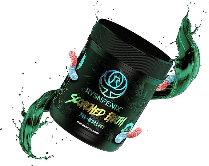 Scorched Earth Pre Workout Powder - Energy & Focus with Dual-Source Caffeine, Nootropics | Pumps from Citrulline, Beta Alanine, Nitrosigine®, GlycerPump™ - Sour Gummy Worm