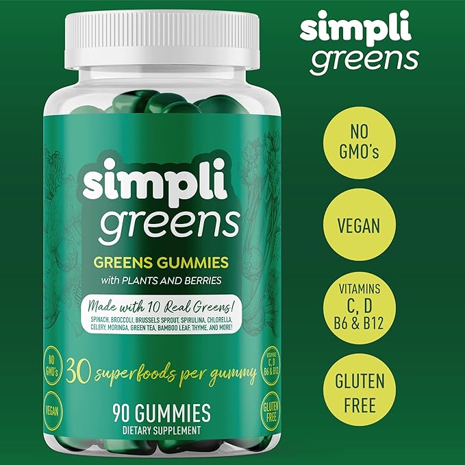 Gummies Supplement Vegan-Friendly Gummy Vitamins Superfood Supplement 90 Count