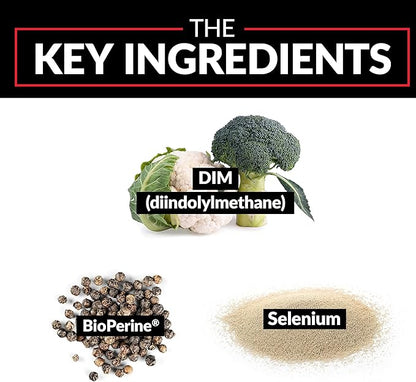 Force Factor DIM, 2-Pack, Pills to Decrease Estrogen in Men, Diindolylmethane Supplement with Key Natural Ingredients and Superior Absorption, Diindolylmethane 300mg, Works Fast, 60 Capsules