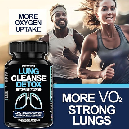 Lung Cleanse Detox, 60 Day Cleanse - Supports Lung Health Within Bronchial & Respiratory Systems - Quit & Stop Smoking Aids - Herbal Detox for Lungs