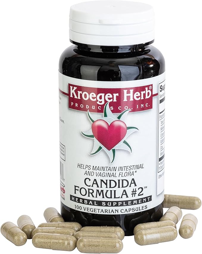Kroeger Herb, Candida Formula #2, Cleanse Support Supplement for Women & Men - Helps Maintain Yeast and Candida Levels - Intestinal Supplement - Healthy Flora - Vegetarian, Non-GMO -Made is USA