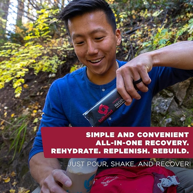 Tailwind Nutrition Recovery Mix, Complete Protein, Carbohydrates, and Electrolytes Powder Drink Mix for Post-Workout, Free of Gluten, Soy, and Dairy, Vegan, 12 Servings, Coffee