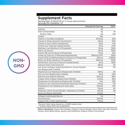 Livingood Daily Collagen Powder for Women & Men (Chocolate) - Grass-Fed Hydrolyzed Collagen Peptides, Protein & Multivitamins for Healthy Hair, Skin & Nails - Keto & Paleo, Gluten Free - 30 Servings