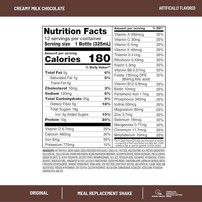 SlimFast Meal Replacement Shake, Protein Shakes Ready to Drink, Creamy Milk Chocolate, 11 Fl Oz Bottle, 4 Count (3 Packs)