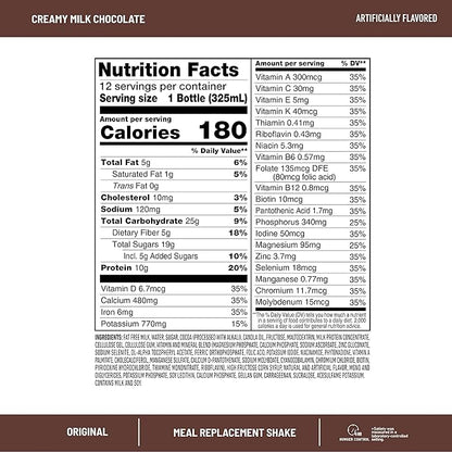 SlimFast Meal Replacement Shake, Protein Shakes Ready to Drink, Creamy Milk Chocolate, 11 Fl Oz Bottle, 4 Count (3 Packs)