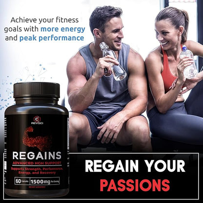 HGH Supplements for Men & Women - Regains Natural Anabolic Muscle Growth Building GH & Human Growth Hormone for Men, Muscle Builder for Men, Muscle Recovery Post Workout Supplement, 60 Protein Pills