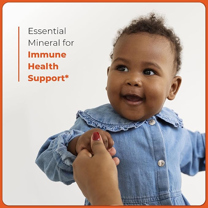 Liquid Zinc for Kids, Toddlers and Babies | 4 Oz Large Glass Bottle | Ionic Zinc Supplements Sulphate Drops | Immune Support | Easy to Take, Water Soluble | Unflavored