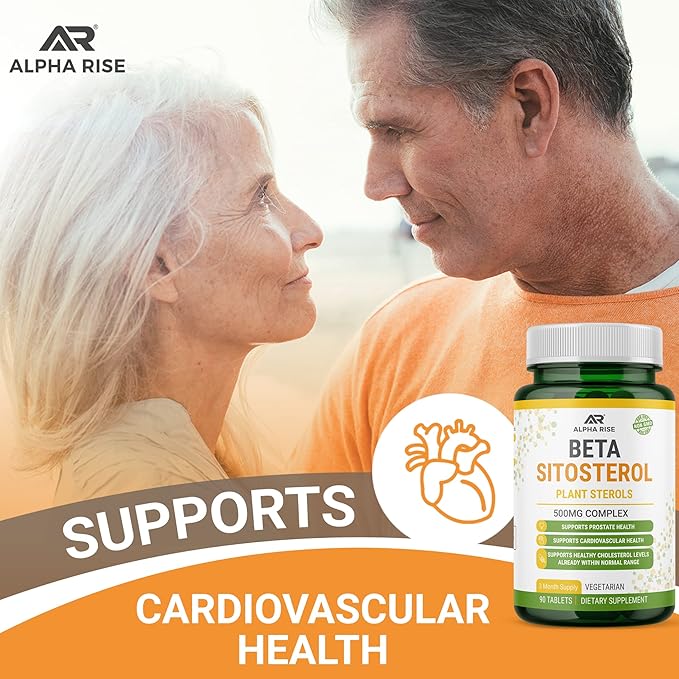 Beta Sitosterol - 500mg Tablets - Non-GMO - Support Prostate and Healthy Cholesterol Levels - Phytosterols Complex - Natural Plant Sterols and Stanols