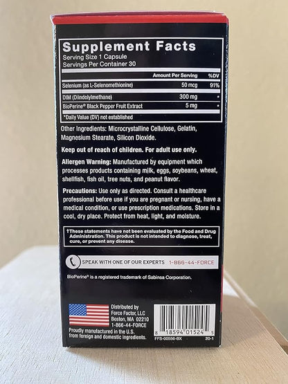 Force Factor DIM, 2-Pack, Pills to Decrease Estrogen in Men, Diindolylmethane Supplement with Key Natural Ingredients and Superior Absorption, Diindolylmethane 300mg, Works Fast, 60 Capsules