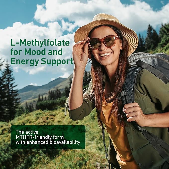 Active folate (5-MTHF) with Vitamins B Complex, B12, B2, and B6 - Supports methylation and Healthy Level of homocysteine - Gluten-Free, Dairy-Free, Soy-Free - 60 Capsules 5mg L-Methylfolate
