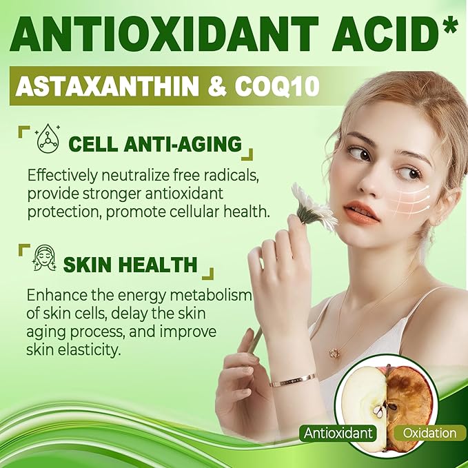 Vegan Omega 3 Supplement Gummies 1100mg, Algae Omega 3 DHA 640mg & EPA 290mg from Marine, with CoQ10, Astaxanthin, Vitamin E, A, D3 for Brain, Eye, Joint, Fish Oil Supplements Alternative, Sugar Free