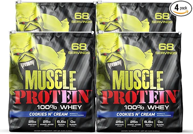 Muscle Protein Whey Powder [20 lbs/Pack of 1]–Cookies n Cream Protein Powder, Cold Filtered, 25g Pure Protein, 6.6g BCAAs (Packaging May Vary)