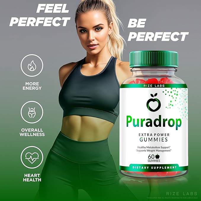 Puradrop Extra Power Gummies for Weight Loss Management, Extra Strength, Keto ACV (Apple Cider Vinegar) Gummy Supports Healthy Metabolism (120 Gummies)