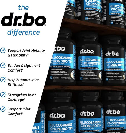 Glucosamine Chondroitin MSM Turmeric - Joint Health Supplement 2100mg Knee Bone & Joints - Joint Support Supplement Pills Advanced Glucosamine Sulfate Capsules Joint Supplements for Men Women Adults