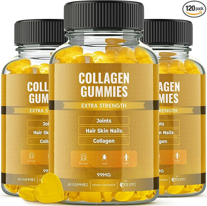 Dr. Emy's Collagen Gummies Gummy Vitamin for Women & Men, Hair, Skin, Nails, Joint Supplement. Anti-Aging Collagen Gummy Supplements. Strengthen Hair, Skin and Nails. Gelatin-Free. 60 ct Each. (3)