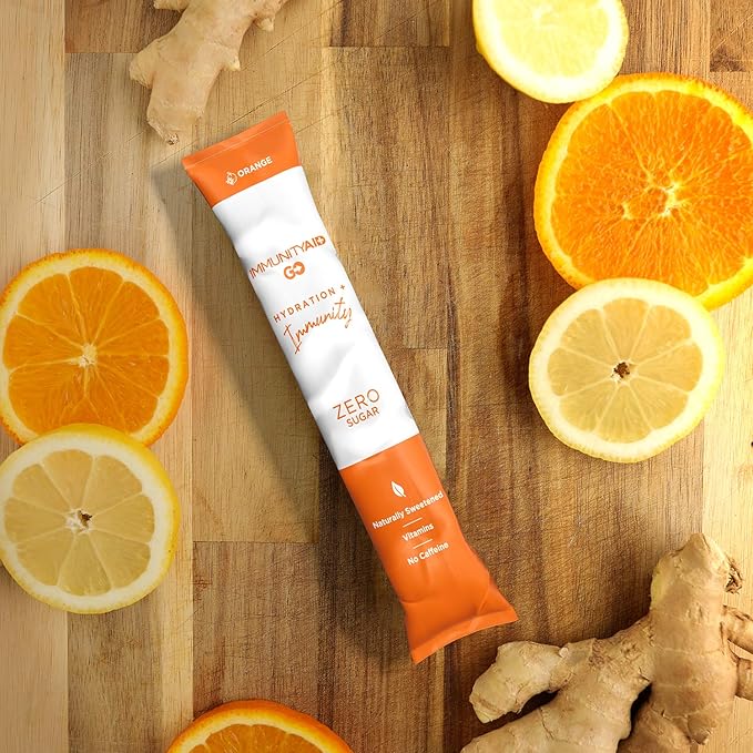 Immunity AID GO! Zero Sugar Immunity + Hydration Packet, Vitamin C, Echinacea, Zinc, Astragalus Root, Vegan & Gluten-Free, Naturally Sweetened, No Caffeine, 30 Count (Pack of 1)