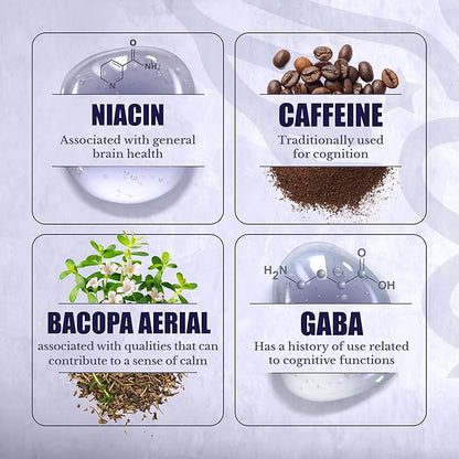 Cognilux - Brain Supplements for Memory and Focus - Nootropic Focus Supplement with Niacin, Vitamin B6, GABA and More - Memory Supplement for Brain, Brain Health, 60 Capsules