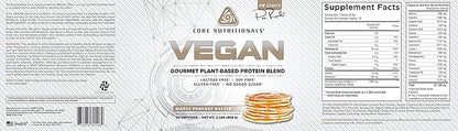 Core Nutritionals Platinum Vegan Gourmet Plant-Based Protein Blend with 21 Grams of Pea Protein, Lactose, Soy and Gluten Free 29 Serving (Maple Pancake Batter)