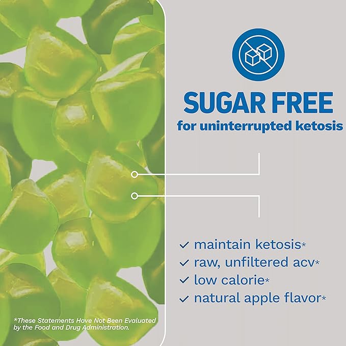 Herbtonics Keto Apple Cider Vinegar Gummies - Digestion & Detox Support - Sugar Free BHB Advanced Formula for Keto Support - Raw ACV with The Mother - 120 Vegan ACV Gummies