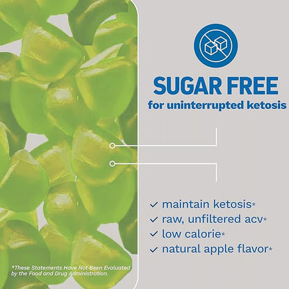 Herbtonics Keto Apple Cider Vinegar Gummies - Digestion & Detox Support - Sugar Free BHB Advanced Formula for Keto Support - Raw ACV with The Mother - 120 Vegan ACV Gummies