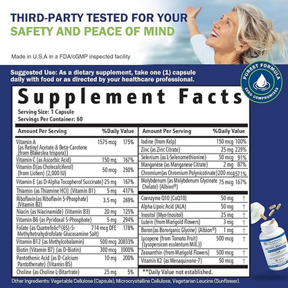 Power By Naturals Methyl Multi One - Methylated Multivitamin with Methylfolate & Methyl B12 for MTHFR Maintenance, 120 Capsules, 4 Month Supply, Made in USA (Packaging May Vary)