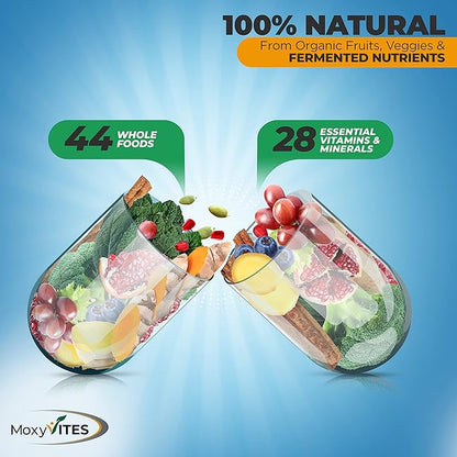 Mens Multivitamins - Daily Mens Vitamins with 44 Organic Whole Food - Multivitamin for Men with Iron & Fermented Nutrients - Vegan Daily Vitamin for Men with B-Complex, Probiotics, Omegas