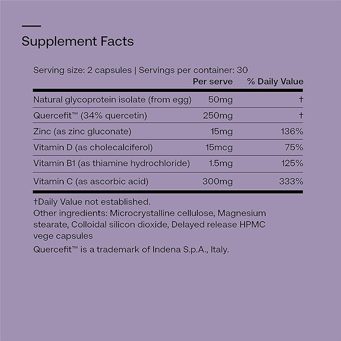 SRW Imm¹ Defence | Supports Immune System Health | 60 Vege Capsules | Supplement for Immune Response | Contains Natural Glycoprotein Isolate (Muno-IgY™) and Quercetin