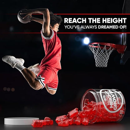 Height Growth Increase Gummies Vitamins, Grow Tall Supplement, Calcium, Magnesium, Zinc, Ashwagandha, Glucosamine Multivitamin for Teens, Kids, Adults