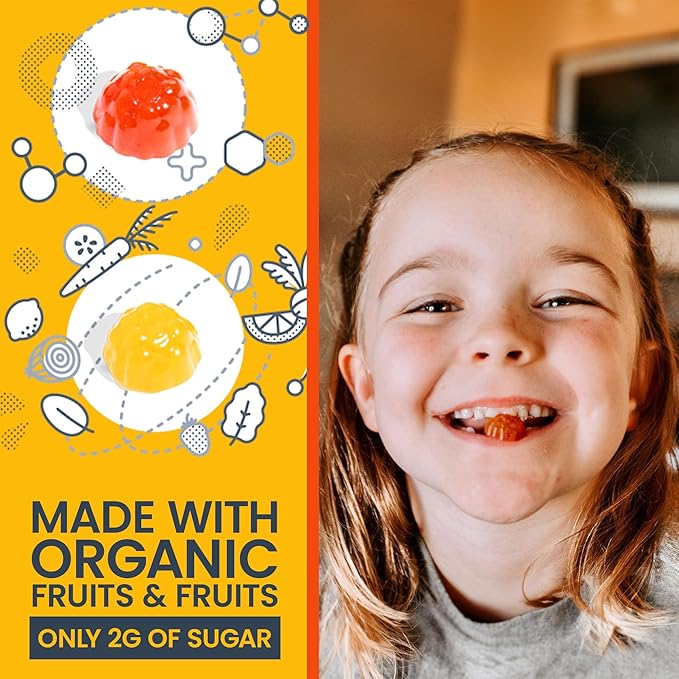 FIRST DAY Multivitamin Gummies Bundle for Kids & Teens – Vitamins A, B, C, D & K + Folate, Magnesium, & Zinc – Made w/Organic Fruits & Veggies, Only 2g Sugar – 2-Pk, 30 Day Supply Each