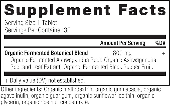 Ashwagandha Tablets by Ancient Nutrition, Stress Relief, Supports Energy, Mental Clarity and Concentration, Reduces Fatigue and Anxiousness, Paleo and Keto Friendly, 30 Capsules