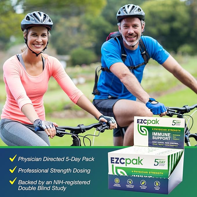 EZC Pak 5-Day Tapered Immune Support Booster - Vitamin Immune Support Supplement, Echinacea, Zinc Vitamin C, Immune Boosters for Adults - Immune Support Vitamins (Pack of 6)
