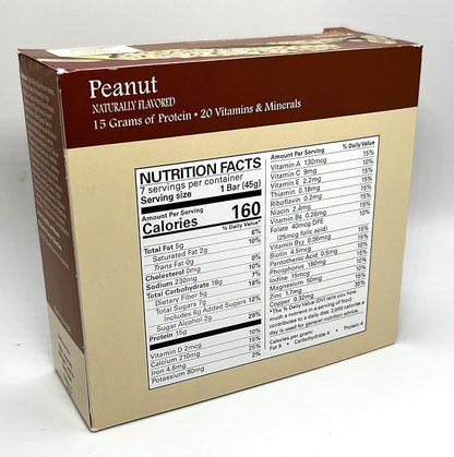Peanut Bar - New Journey Weight Loss & Wellness - High Protein Meal Replacement Nutrition Bar (7 bars/box)