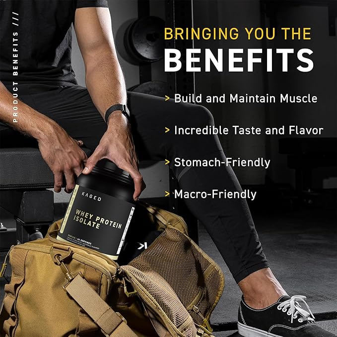 Kaged Whey Protein Isolate Powder | Vanilla | 100% Pure Low Lactose Whey | Post Workout Recovery Drink | Supports Muscle-Building | 25g per Serving | Amazing Taste and Easy Mix for Shakes | 25 Serving