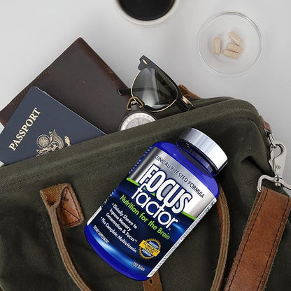 Focus Factor Nutrition for The Brain, Improved Memory & Concentration Brain Supplement, Complete Multivitamin with Vitamins B6, B12, D, Bacopa Monnieri & Tyrosine, 150 Count (Pack of 3)