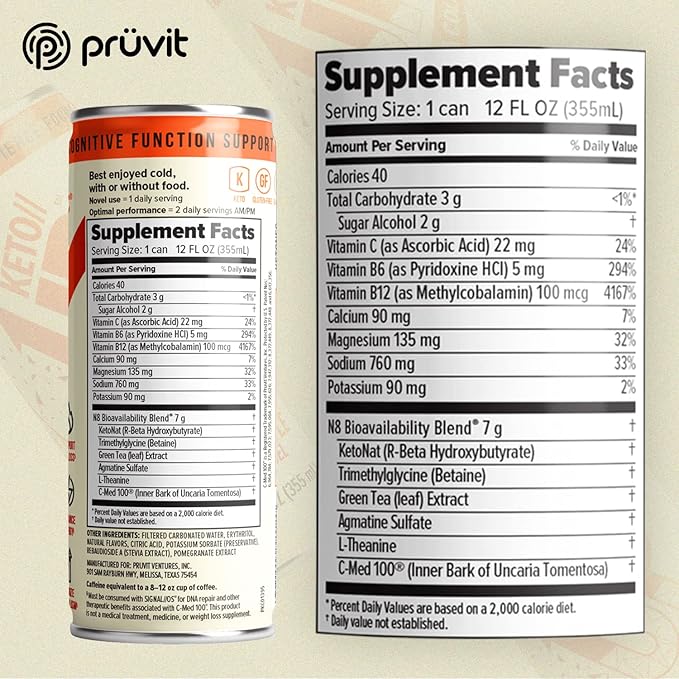 The Orange Vanilla Cola Keto//Up® Drink – Ready-to-Drink Ketones for Focus for Men and Women - 12 Pack