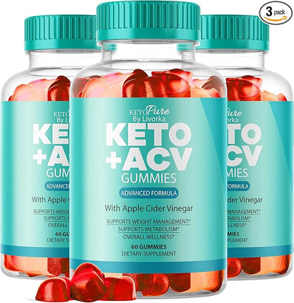 (3 Pack) Keto Pure ACV Gummies, Keto Pure Gummies Advanced Formula, 180 Gummies for 3 Months