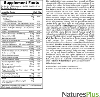 NaturesPlus Ultra Source of Life Liquid - 30 fl oz - Mango Pineapple Flavor - Multivitamin Supplement with Vitamin D3 and Lutein - Vegetarian, Gluten-Free - 30 Servings
