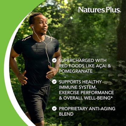 Natures Plus Source of Life RED Multivitamin Liquid - 30 oz, Pack of 2 - Energy & Immune Support - with Exotic Red Fruits, Lycopene & Lutein - Vegetarian & Gluten Free - 60 Total Servings