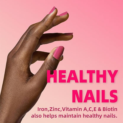 Multivitamin for Women Gummies for 40+ with Omega-3,Niacinamide,B-Complex,Lutein,Iron,Choline, Phosphatidylserine,Vitamin D3 for Skin,Hair,Energy,Immune,Bone – Vegan,Sugar Free,60 Count