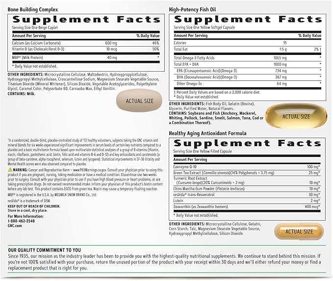 GNC Women's Ultra Mega 50 Plus VP Multi Vitamins, 30 Count