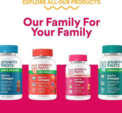 SmartyPants Organic Women's Multivitamin Gummies: Biotin, Probiotics, Methylfolate, Omega 3 (ALA), Vitamin D3, C, Vitamin B12, B6, Vitamin A, K & Zinc, Gluten Free, 120 Count (30 Day Supply)