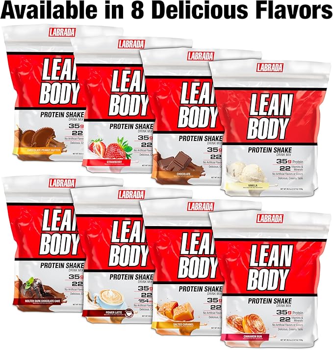 Labrada Nutrition Lean Body Hi-Protein Meal Replacement Shake, Chocolate, 2.47 Pound Tub(Pack of 1)