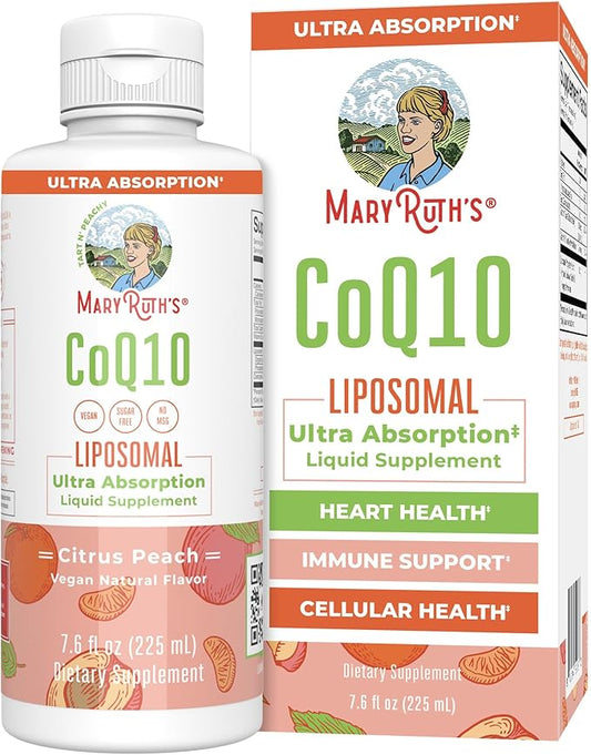 MaryRuth Organics Liquid Vitamin | Coenzyme Q10 Heart Health for Mitochondrial Support and Immune System | Vegan Non-GMO | 7.6 Fl Oz | 45 Servings