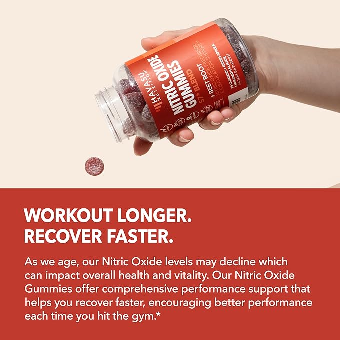 Nitric Oxide Gummies for Men and Women - Nitric Oxide Supplement with L-Arginine and Beet Root - Green Apple and Cinnamon Flavor - 90 Vegan, Gluten-Free and Non-GMO Nitric Oxide Gummies