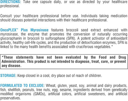XYMOGEN OncoPLEX Plus Myrosinase - Glucoraphanin Supplement with Broccoli Seed Extract + Myrosinase to Promote Enhanced Conversion to Sulforaphane - Supports Detox, Antioxidant Activity (30 Capsules)