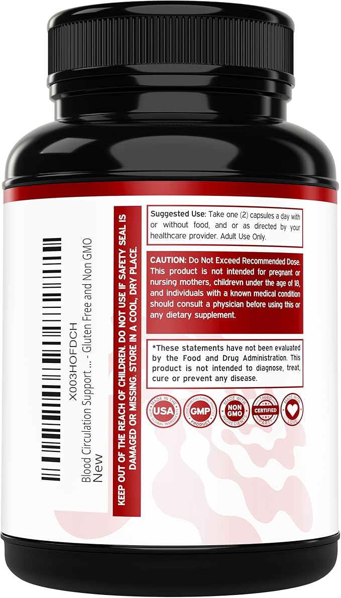 Blood Circulation Supplements (150 Capsules) Leg Circulation with Diosmin - Blood Flow Supplements - Blood Circulation For Legs - Vein & Leg Health - Vegan & Non GMO - 3rd Party Tested - (150 Count)