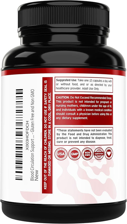 Blood Circulation Supplements (150 Capsules) Leg Circulation with Diosmin - Blood Flow Supplements - Blood Circulation For Legs - Vein & Leg Health - Vegan & Non GMO - 3rd Party Tested - (150 Count)