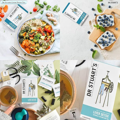 Dr Stuart's Liver Detox Tea - 90 Teabags (15 bags x Pack of 6) | with Dandelion Root, Centaury Herb & Milk Thistle | Supports Healthy Liver | Naturally Caffeine Free